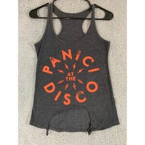 Panic at the Disco Shirt Distressed Grunge Athletic Sleeveless Torn Shirt Gray